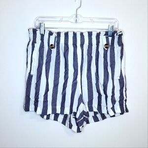 American Eagle Blue And White Striped Elastic Waist Shorts Size XL